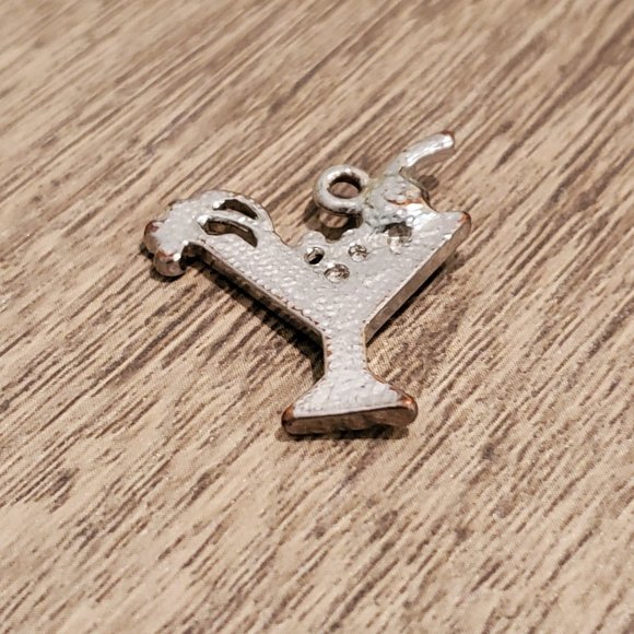 Rhinestone martini glass charm pendant - Picture 2 of 2